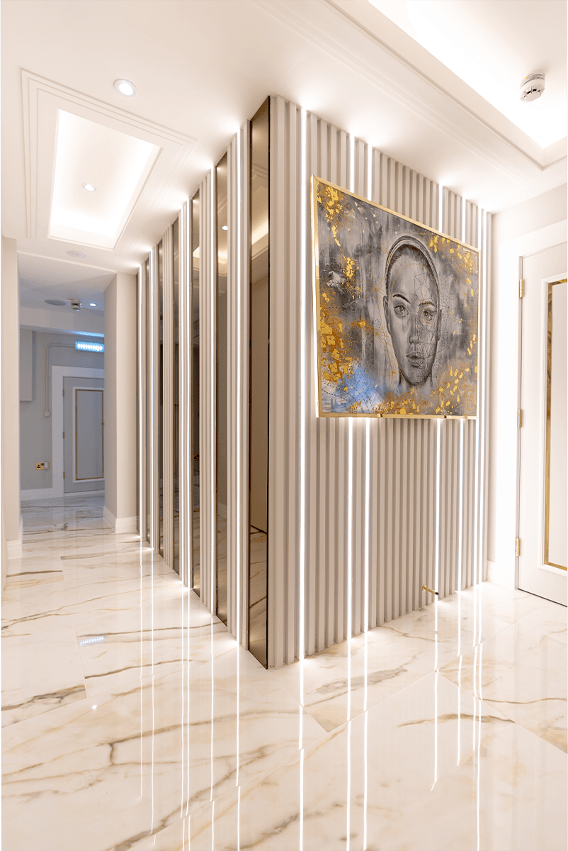 Artwork on the wall at Skin Science Clinic, London