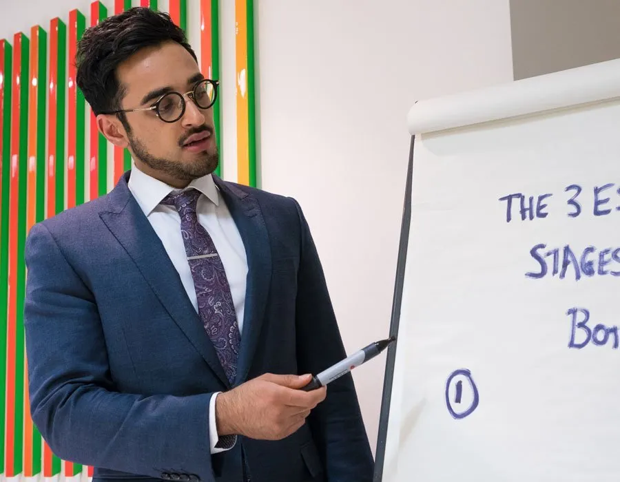 Dr Sarwar leading an aesthetics training session