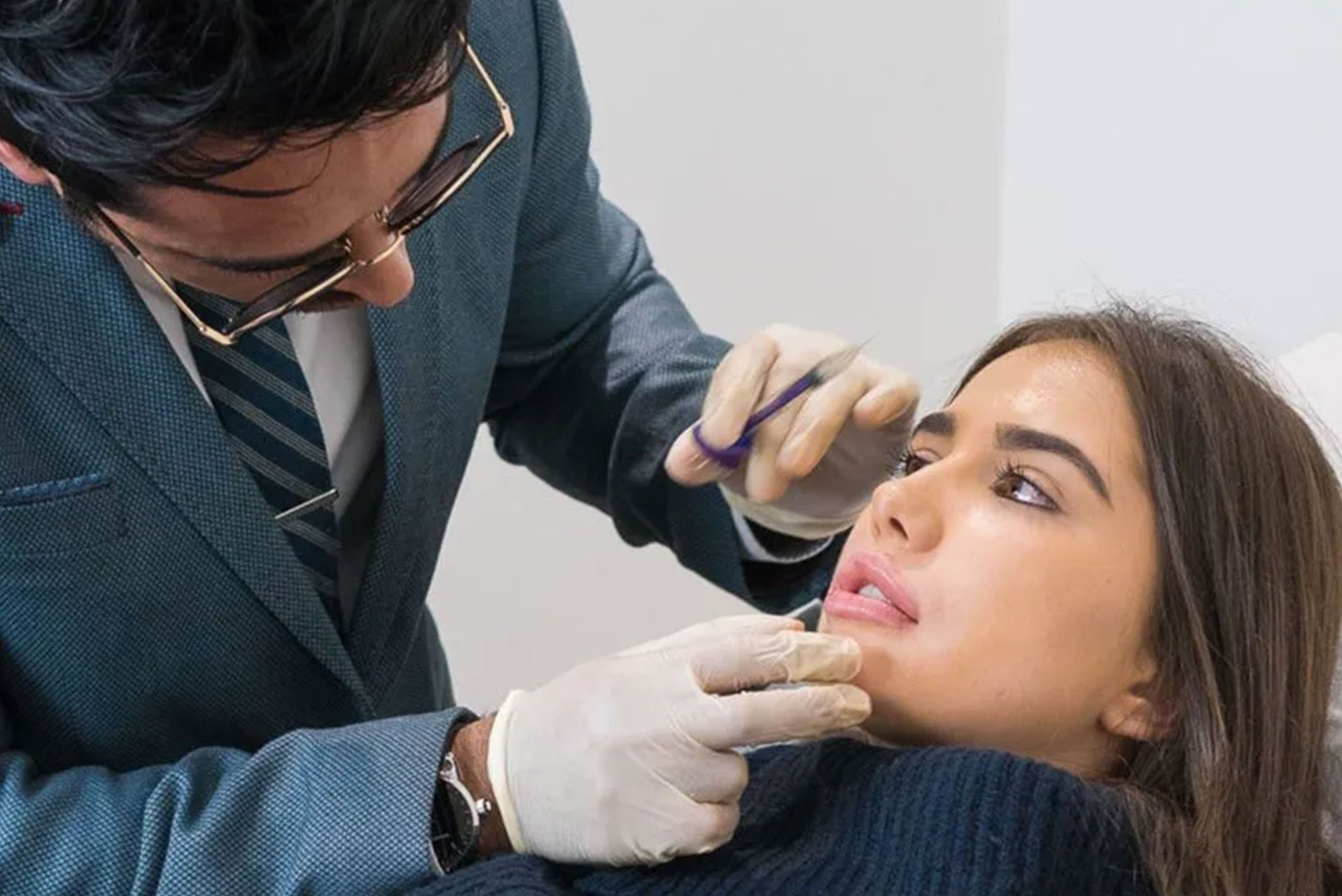 Botox injected into the chin area