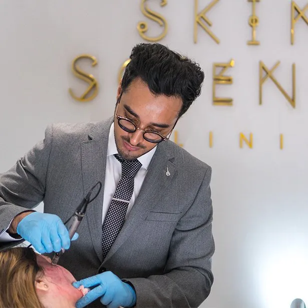 Dermapen treatment with Dr Sarwar at Skin Science Clinic London